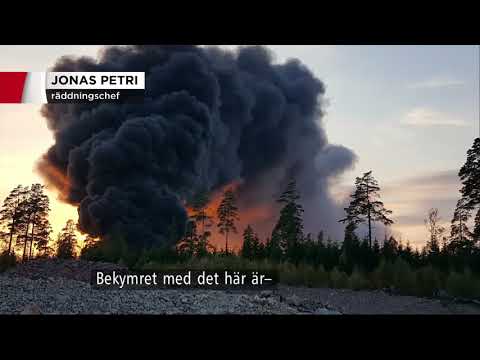 Storbranden i Nässjö avtar men allmänheten varnas än - Nyheterna (TV4)