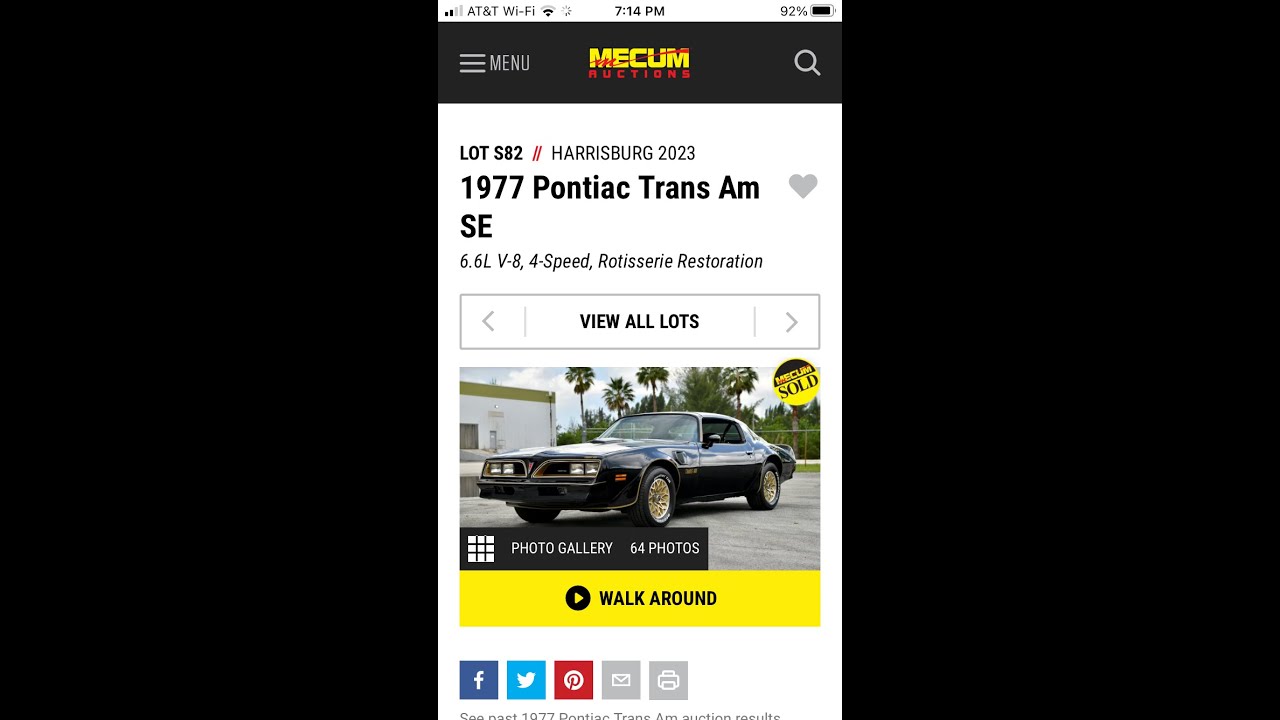 Big Money 1978 TransAm Mecum Harrisburg 2023