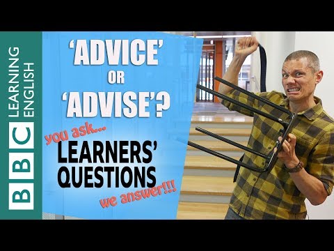 'Advice' and 'advise' - Learners' Questions