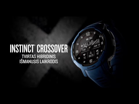 Išmanusis laikrodis Garmin Instinct® Crossover - Standard Edition, Juodos spalvos video