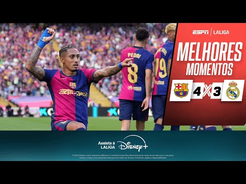 RAPHINHA OFUSCA HAT-TRICK DE MBAPPÉ, E BARCELONA VENCE O REAL MADRID em LALIGA | Melhores Momentos