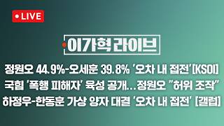 [LIVE/JTBC 뉴스] 이가혁 라이브 – 정원오 44.9%-오세훈 39.8% '오차 내 접전' / 국힘 '정원오 과거 폭행' 맹공…정원오 "허위 조작" (26.5.14)