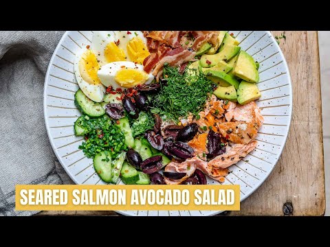 Seared Salmon Avocado Salad - Paleo/Whole30/Keto Recipe - Blondelish