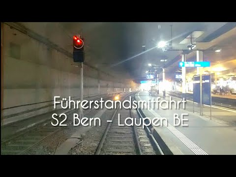 BLS RBDe 565 control car, cab ride S2 Bern to Laupen BE.