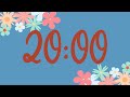 20 Minute Cute Spring Flower Classroom Timer (No Music, Fun Synth Alarm at End)