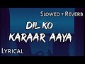 Dil Ko Karaar Aaya Slowed Reverb Lyrics Use