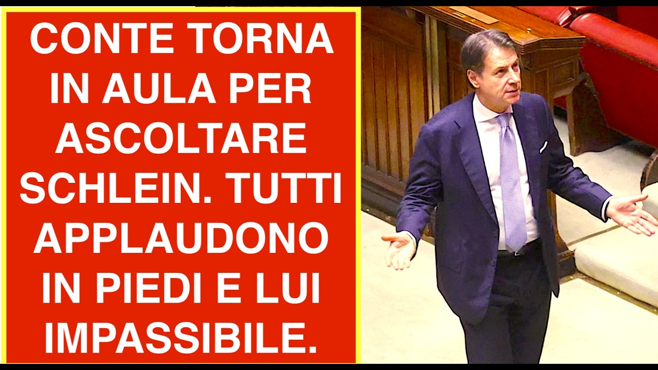 CONTE TORNA IN AULA PER ASCOLTARE SCHLEIN. TUTTI APPLAUDONO IN PIEDI E LUI IMPASSIBILE.