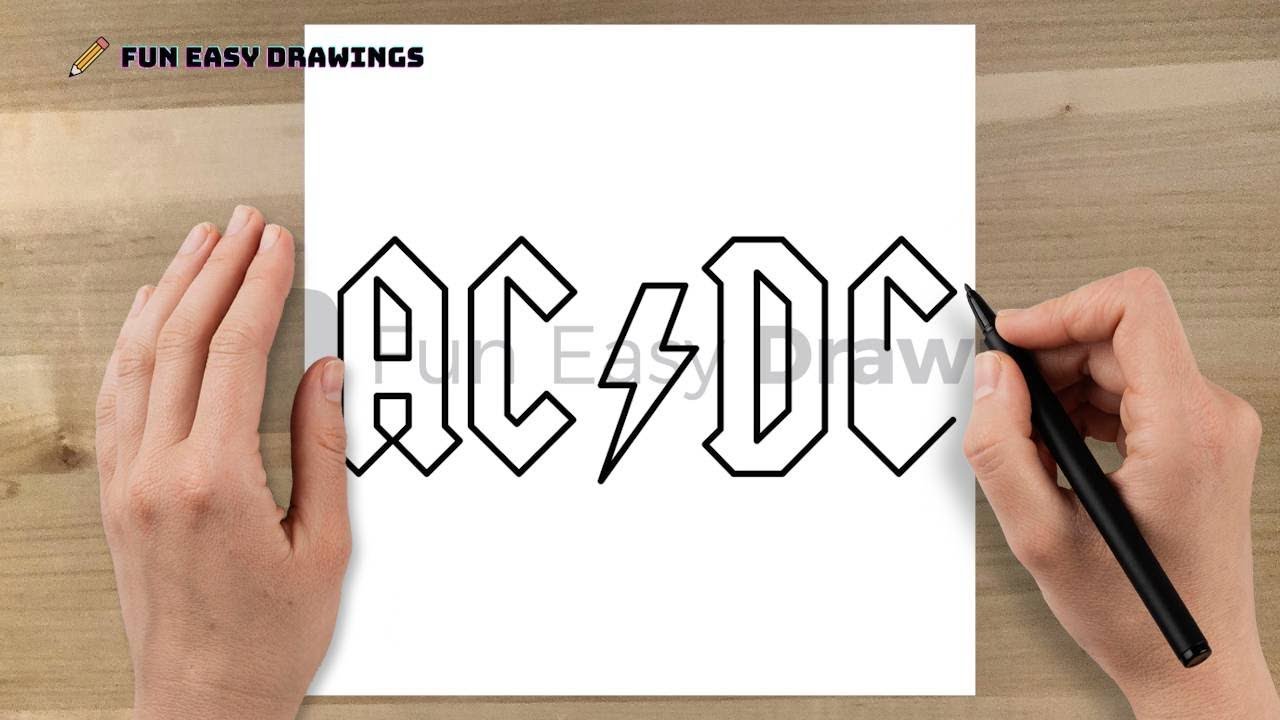 How to Draw AC/DC Logo Easy - Fun Easy Drawings #FunEasyDrawings #logo #drawing #logo #acdc