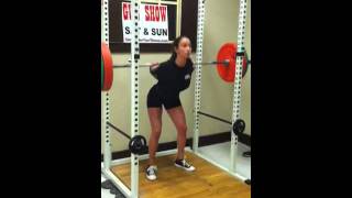 114 lb girl squats 155 plus set
