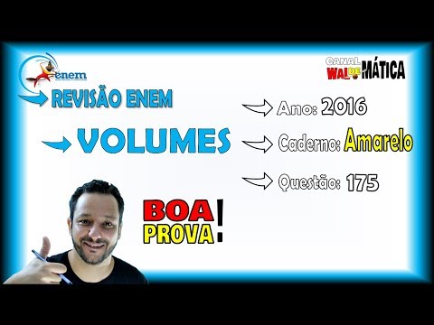 ENEM 2016 q. 175 Cad. Amarelo | VOLUME de CILINDRO e CONE | Revisão ENEM | Waldemática