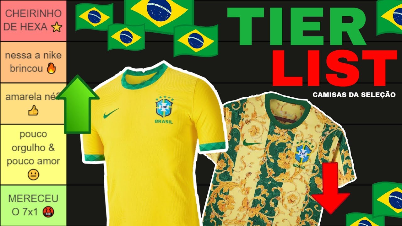 Watch Now as PIORES e MELHORES camisas da SELEÇÃO BRASILEIRA - TIER LIST 🇧🇷 as PIORES e MELHORES camisas da SELEÇÃO BRASILEIRA - TIER LIST 🇧🇷