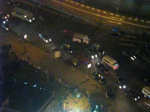 Downtown Cairo traffic at Night.