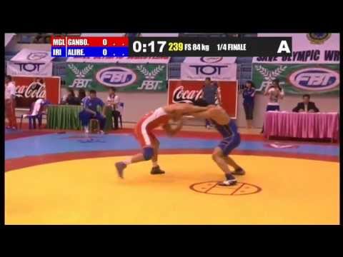 A.Karimi (IRI) vs T.Ganbold (MGL) 84kg 1/4 Final - 2013 Asian Junior Wrestling Championships