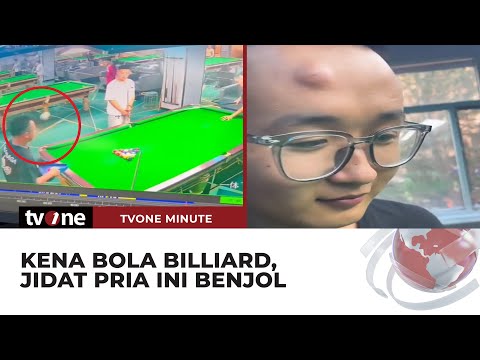 Detik-detik Jidat Seorang Pria Benjol Usai Terkena Bola Billiard | tvOne Minute