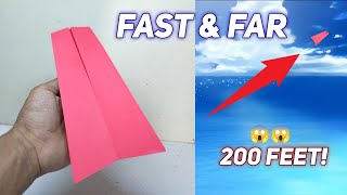 OVER 200 FEET! How to make a paper airplane that flies far & Fast