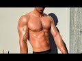 Young stud flexing shredded muscles after workout | musclegod posing