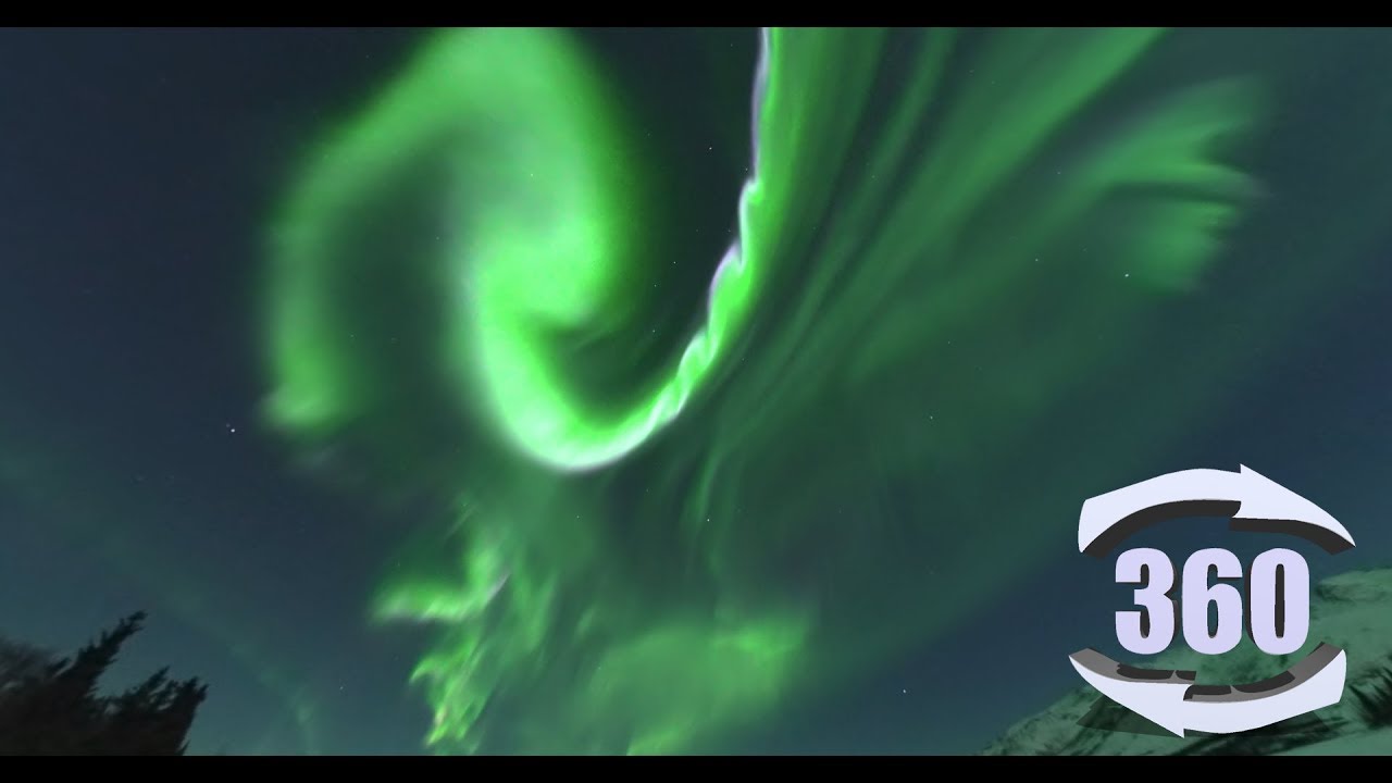 Real Time 360 video of the Aurora Borealis over Otto Lake, Alaska!