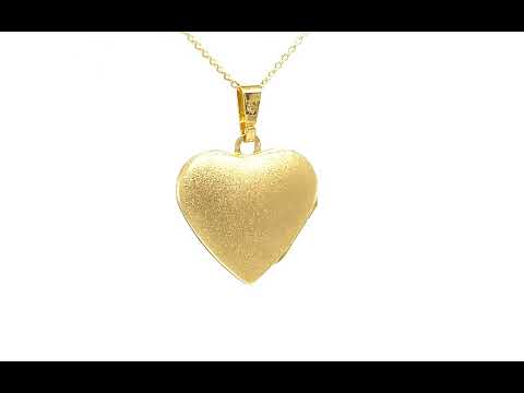 9ct Yellow Gold Embossed Heart Locket Pendant & Chain 18" - 05180111 | Johnsons Jewellers