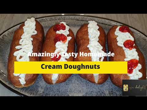 Cream Doughnuts Recipe | Zimbabwean cream doughnuts | Soft and chewy homemade doughnut|Long doughnut