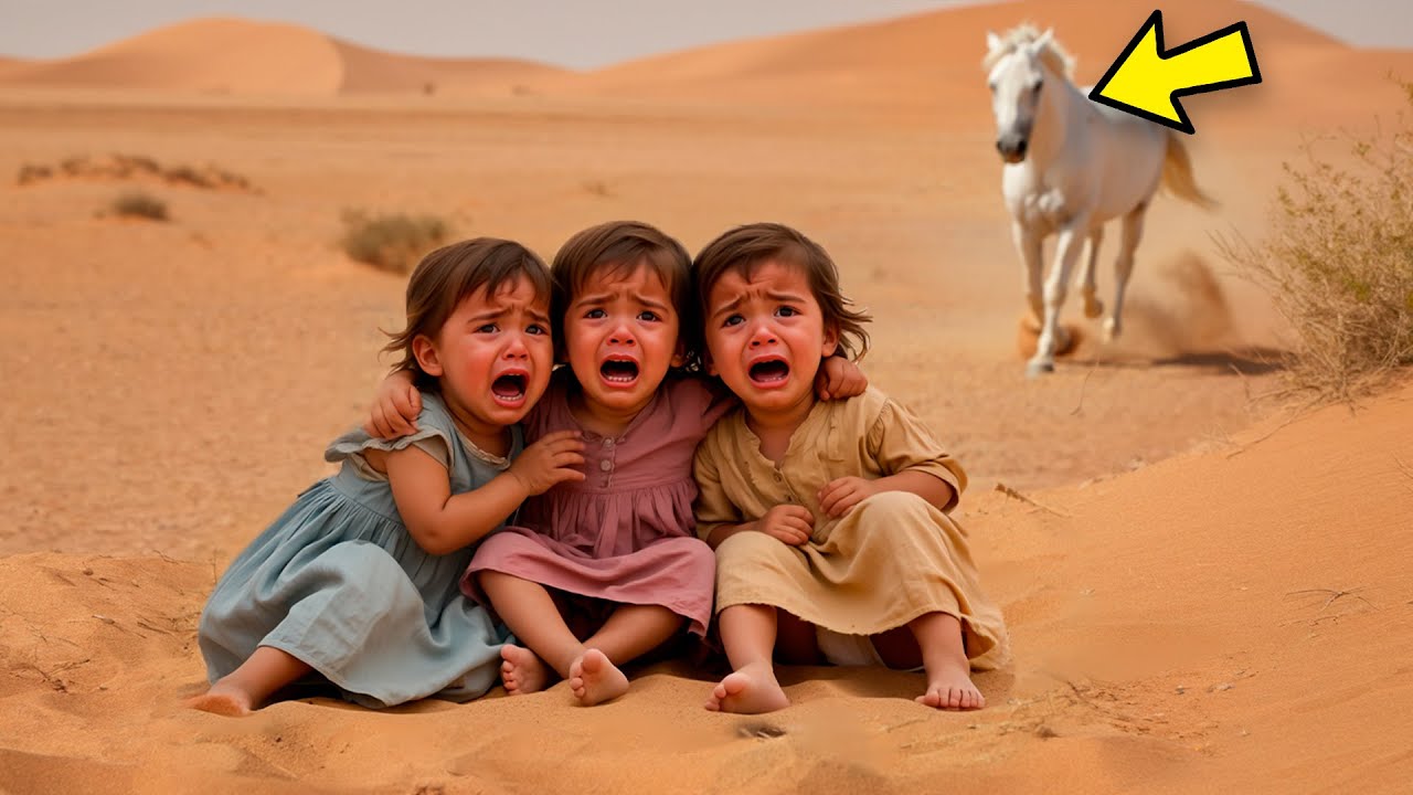 HOMEM RICO ABANDONOU SUAS FILHAS TRIGÊMEAS no DESERTO, MAS O CAVALO VIU TUDO e FAZ ALGO…