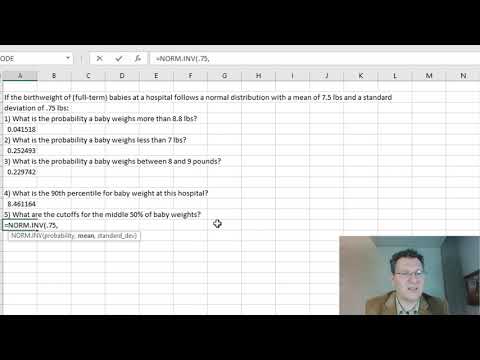 Mat240 Module 4 Normal And T Probabilities In Excel