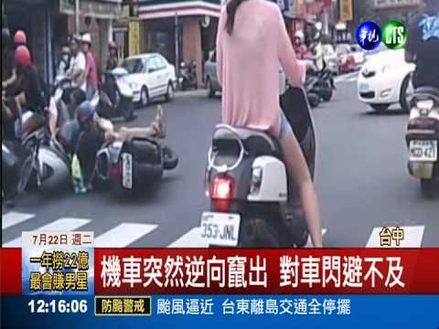 機車逆向行駛 閃避不及撞成一團