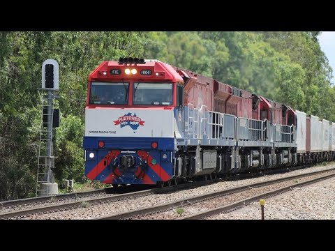 Fletcher's export container train SSR FIE004 FIE002 FIE001 Dubbo to Port Botany via Ulan 8-1-2023