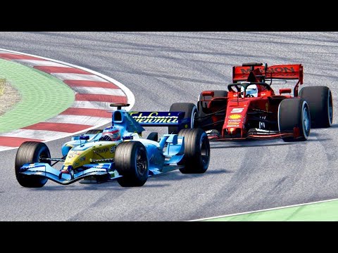Ferrari F1 2019 vs Renault F1 2005 - Barcelona