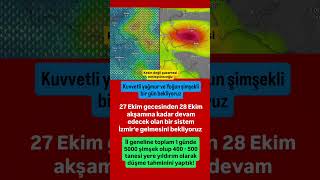 İzmir için kuvvetli yağmur ve Yoğun şimşek ( tahmindir %50 ) #havaduru