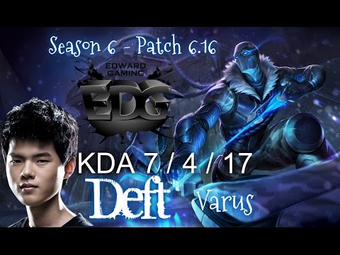 EDG Deft VARUS vs JHIN ADC - Patch 6.16 KR Ranked | League of Legends
