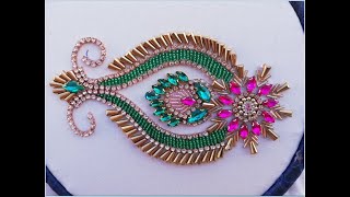 hand embroidery/beautifull design with long pearl 
