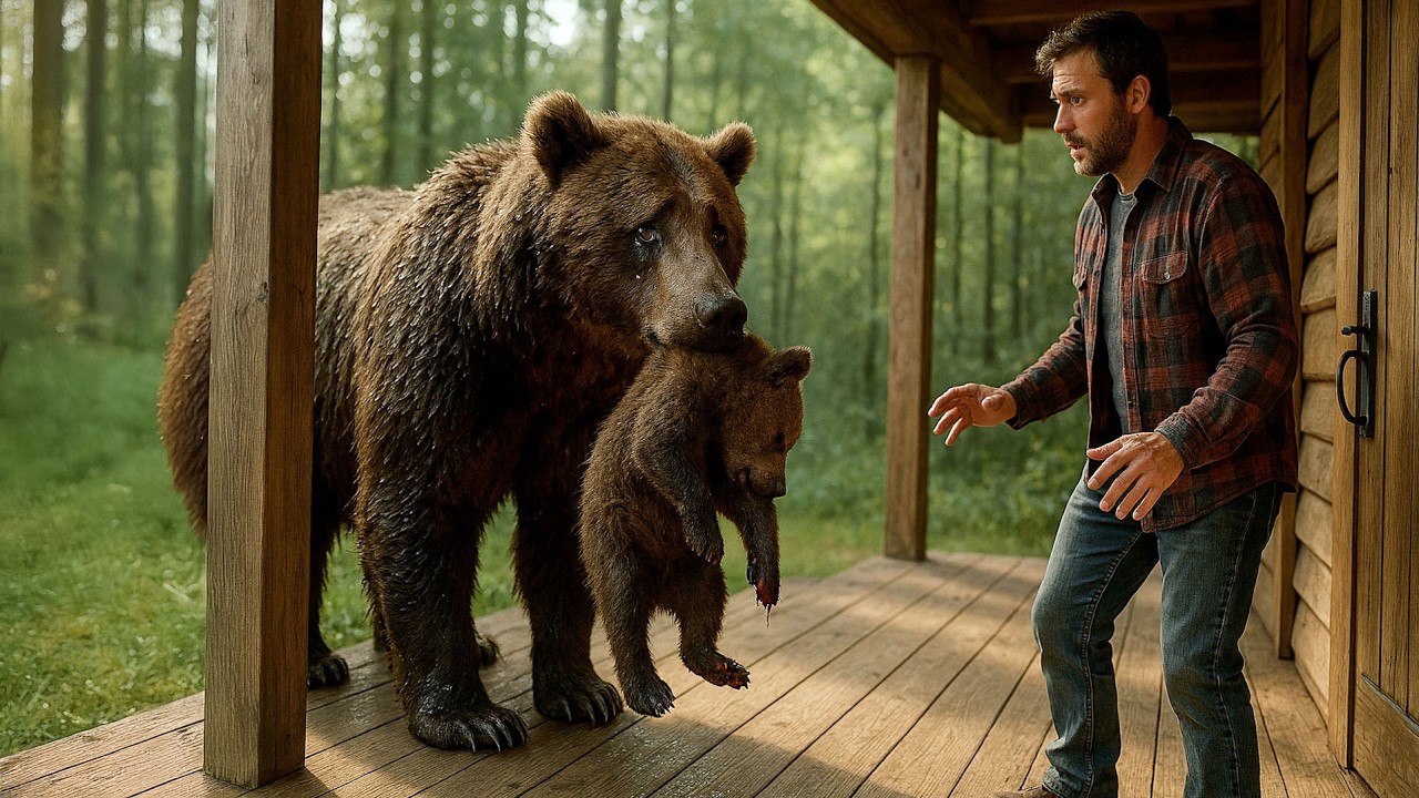 Crying Mother Bear Brings Her Dying Cub to a Man — What He Does Next Is Unbelievable!