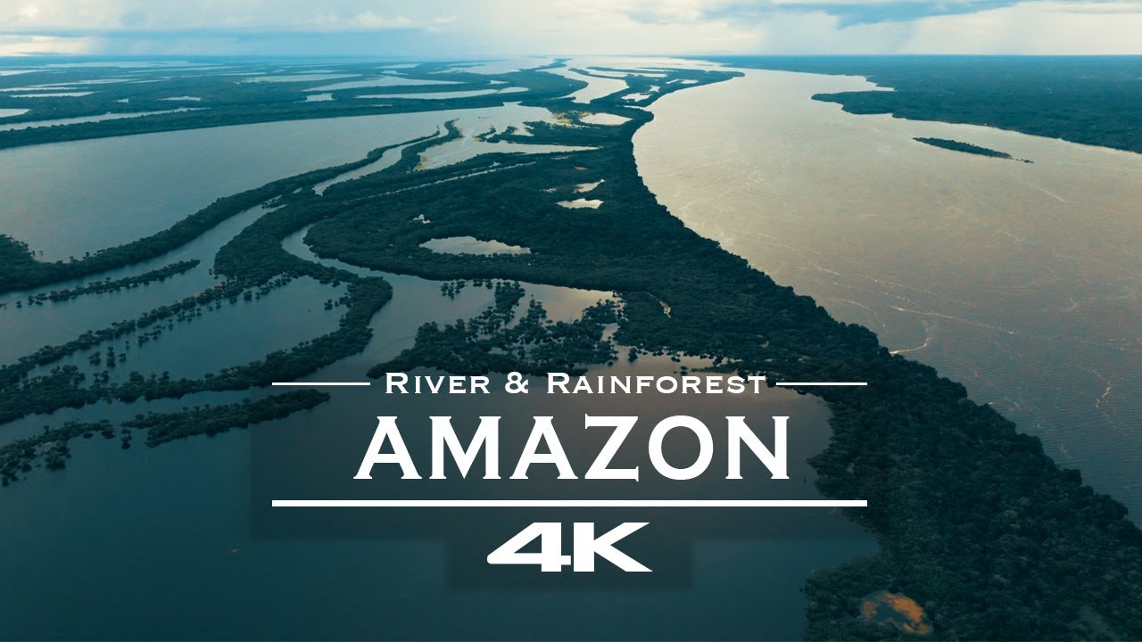 4K Amazon River Drone Footage – Relaxing Rainforest Aerial View | Peaceful Nature Ambience