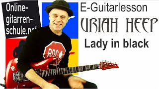 Lady in black e-guitar lesson easy to play