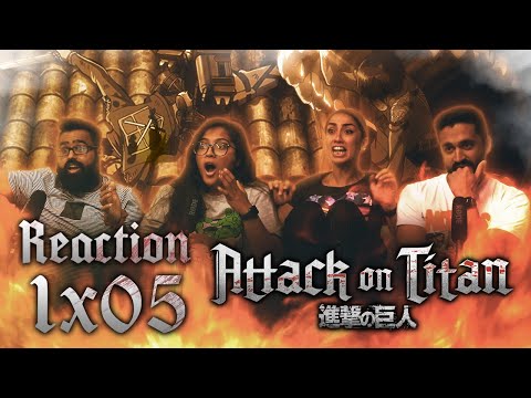 Attack on Titan DUB - 1x5 First Battle The Fall of Trost Part 1- Group Reaction
