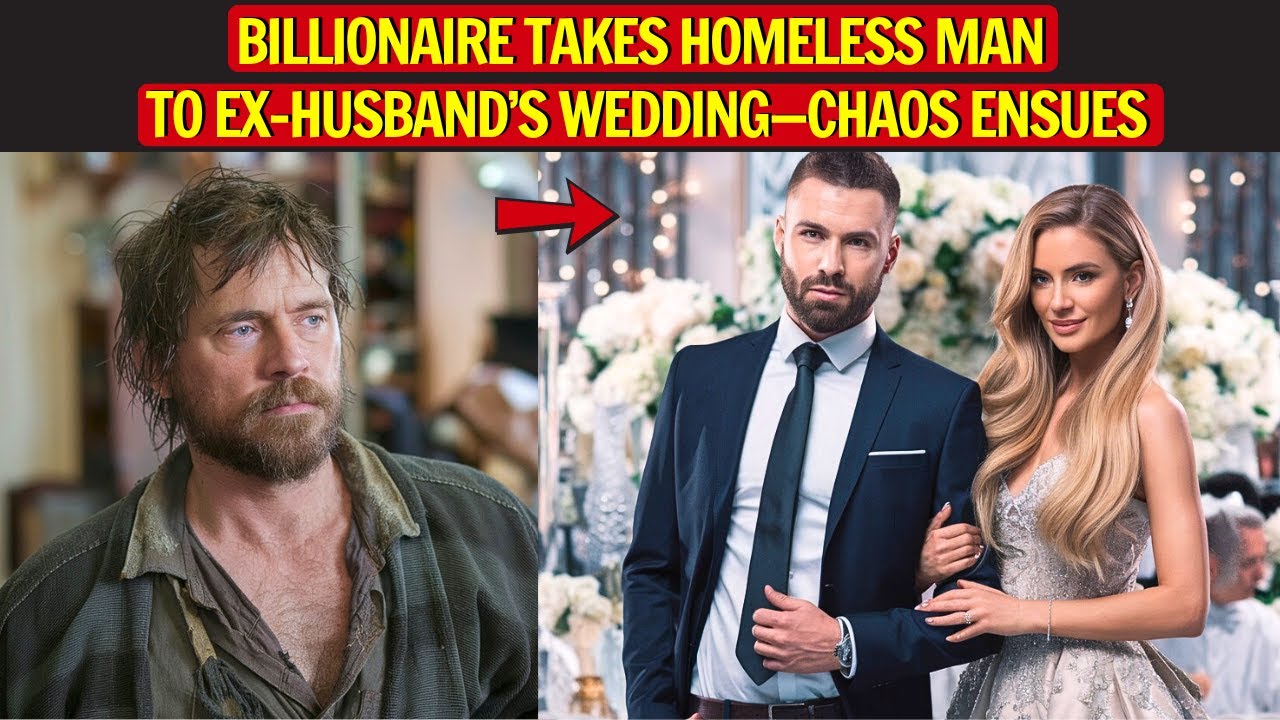 A FEMALE BILLIONAIRE LEADS A HOMELESS MAN TO HER EX-HUSBAND’S WEDDING, SPARKING CHAOS NOBODY…