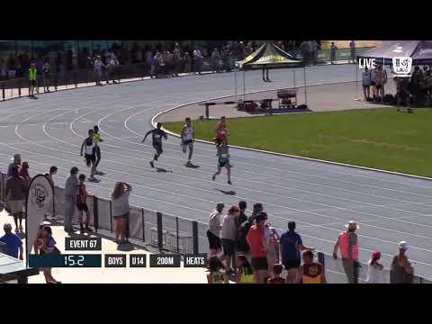 BOYS U14 200M HEAT 2 - 2018 STATE TRACK AND FIELD CHAMPIONSHIPS // LAVicTV