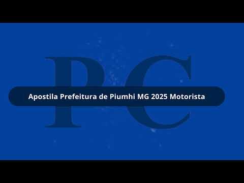 Apostila Prefeitura de Piumhi MG 2025 Motorista