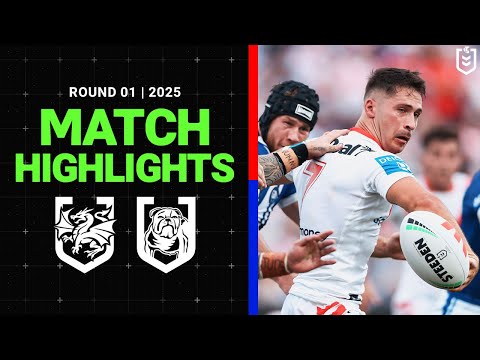 NRL Highlights | NRL Match Highlights | Dragons v Bulldogs | Round 1, 2025