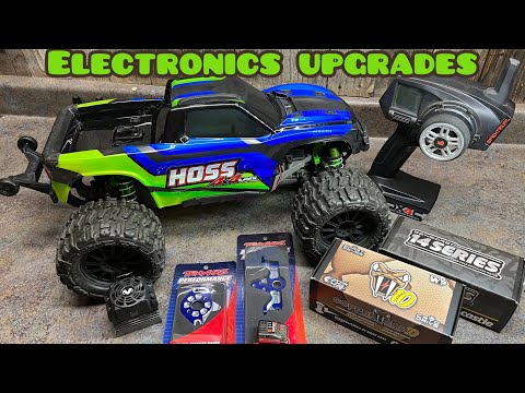 Traxxas Hoss gets castle creations copperhead ESC and motor running video