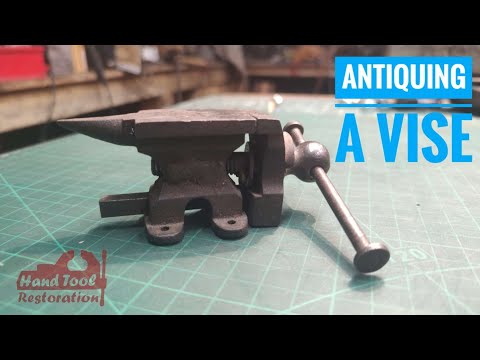 Removing ugly welds and antique finishing a miniature vise