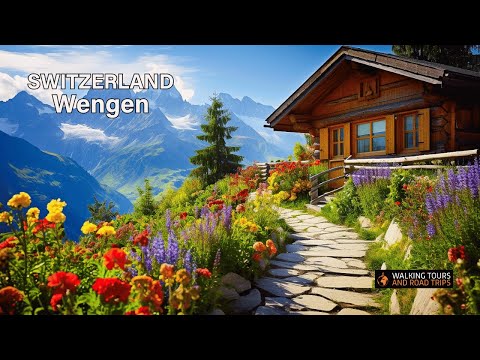 , title : 'Wengen SWITZERLAND 🇨🇭 Swiss Village Tour 🌞 Most Beautiful Villages in Switzerland 🚠 4k video walk'