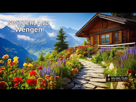 Wengen SCHWEIZ 🇨🇭 Schweizer Dorftour 🌞 Die schönsten Dörfer der Schweiz 🚠 4k-Video-Spaziergang