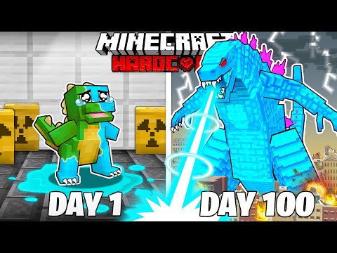 I Survived 100 Days as DIAMOND GODZILLA in HARDCORE Minecraft
