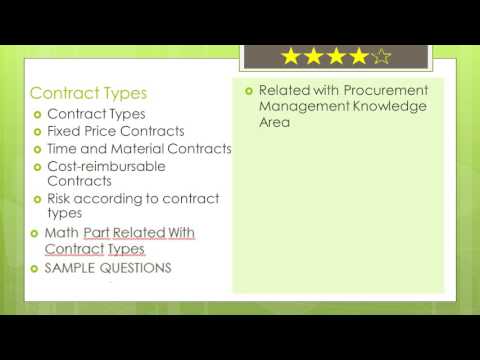 PMP® Certification (Math Prep in Detail): Contract Types / Introduction