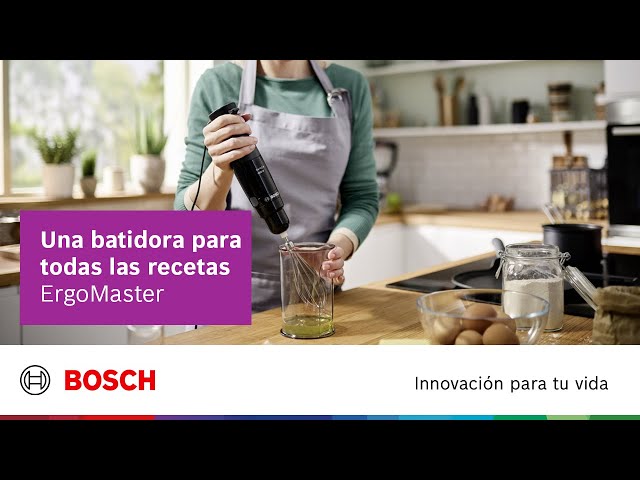 Vídeo relacionado con Bosch - Batidora de Mano, ErgoMaster, 1000W, QuattroBlade, Accesorios Incluidos, Serie 4, Antracita, MSM4W421