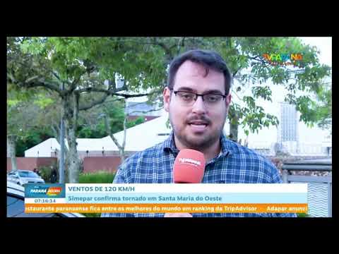 Tornado com ventos de 120 km/h atinge Santa Maria do Oeste