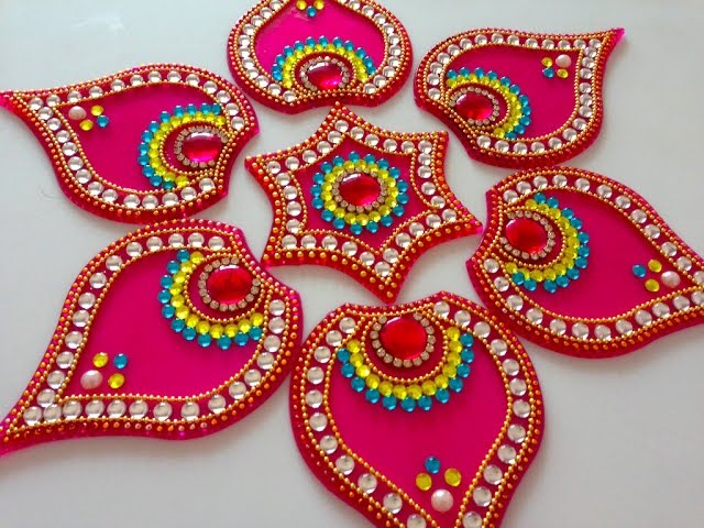 Acrylic rangoli tutorials by beads art