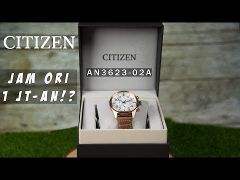 Citizen AN3623-02A Classic Chronograph Men White Dial Brown Leather Strap-1
