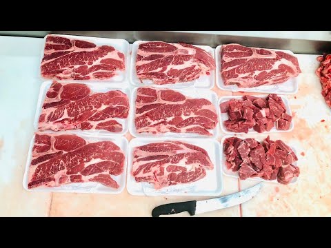 How to cut Chuck 7 bone steak & Bone in chuck roast || Butcher Craft & Cook